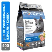 Сухой корм для стерилизованных кошек и кастрированных котов Probalance, 400г
